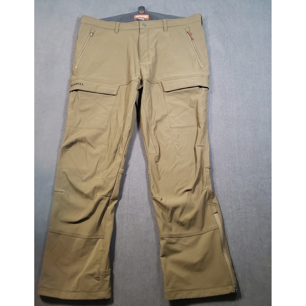 Merrell Cargo Hiking Pants Mens 40R Brown Select Regulate Softshell Fleece Lined